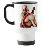 Caneca térmica para carro G.O.W. Kratos III Branca - Artgeek