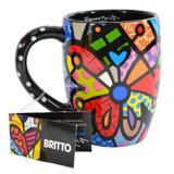 Caneca Trevisan Concept Romero Britto II Cerâmica 12cmx13cmx9cm