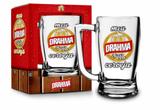 Caneca vidro 340ml sátiras cervejas - drahma - Brasfoot