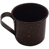 Caneca Xícara Agata 350ml Aço Cromado Esmaltado Rustica Marrom - Zanline