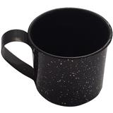 Caneca Xícara Agata 350ml Aço Cromado Esmaltado Rustica Preto - Zanline