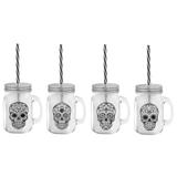 Canecas de Vidro Caveira Black - 4 peças - Vya store
