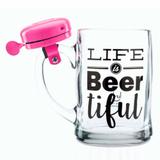 Caneco Com Campainha Life Is Beertiful - Versare anos dourados