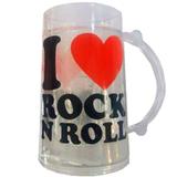 Caneco De Chopp Com Gel Térmico I Love Rock And Roll - Versare anos dourados