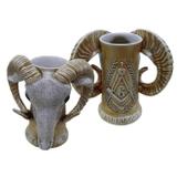 Caneco Maçonaria Bode 600ml Em Cerâmica 1956121 Mondoceram