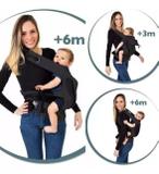 Canguru Para Bebe Line Ergonômico Preto Kababy Até 15kg