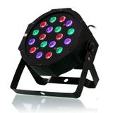 Canhão Refletor Rgb 18 Leds Bivolt com Sensor de Som e Função Strobo Luatek Lk 183