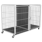 Canil Duplo Inferior 2 Lugares Base do Módulo c/ Rodízios p/ Petshop e Clínica Veterinária - Açomix