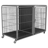 Canil Duplo Inferior 2 Lugares Base do Módulo c/ Rodízios p/ Petshop e Clínica Veterinária - Açomix