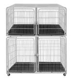 Canil Gaiola 4 Lugares Módulo Base c/ Rodinhas + Módulo Expansão p/ Petshop e Veterinária - Açomix