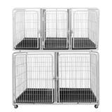 Canil Gaiola 5 Lugares Módulo Base c/ Rodinhas + Módulo Expansão p/ Petshop Veterinária - Açomix
