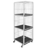 Canil/Gatil 3 Lugares Fixo c/ Rodízios p/ Petshop e Clínica Veterinária - Açomix