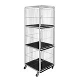 Canil Para Pet Shop 3 Lugares Veterinária Gatil Gaiola Branco - Açomix