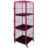 Canil Para Pet Shop 3 Lugares Veterinária Gatil Gaiola Cores - Açomix