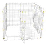 Canil Portátil Bragança PC008 Com Porta 8 Grades 60x105cm Branco