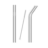 Canudo Aço Inox Reutilizavel Limpador Eco Kit com 4 Curvo e Reto - Ab midia