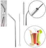 Canudo de inox reutilizável + escova higiênica - Fu xing