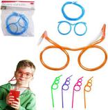 Canudo De Plastico Reutilizavel Modelo Oculos Colors 65 35cm - Top rio