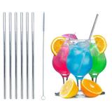 Canudo Reutilizável Reto Ecológico de Aço Inox 6 uni + Escova - L3 store