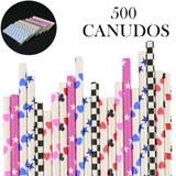Canudos de Papel Biodegradável Festa 500 Unidades CBRN10929 - Commerce brasil
