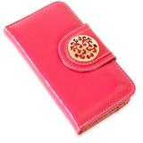 Capa carteira couro johari verniz pink iphone 8 - Cellway