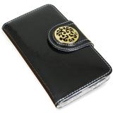 Capa carteira couro johari verniz preto iphone xs max 6.5 - Cellway