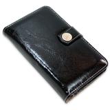 Capa carteira couro strass 8 cartoes verniz preto iphone xr 6.1 - Cellway