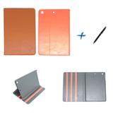 Capa/Case Couro iPad Mini 2/3 Carteira / Caneta Touch (Laranja) - Skin t18