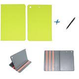 Capa/Case Couro iPad Mini 2/3 Carteira / Caneta Touch (Verde Limão) - Skin t18