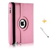 Capa/Case Couro iPad Mini 2/3 Giratória 360 / Caneta Touch (Rosa) - Skin t18