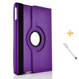 Capa/Case Couro iPad Mini 2/3 Giratória 360 / Caneta Touch (Roxo) - Skin t18