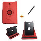 Capa Case Galaxy Tab A - 9.7 P550 / P555 Giratória 360 / Caneta Touch (Vermelho) - Skin t18