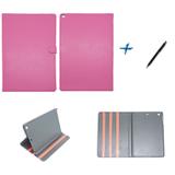 Capa Case para iPad Pro 12.9" Carteira - Design Coreano / Caneta Touch (Rosa) - Bd cases