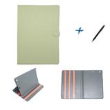 Capa Case para iPad Pro 12.9" Carteira - Design Coreano / Caneta Touch (Verde Musgo Claro) - Bd cases