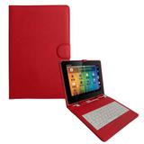Capa com Teclado para Tablet de 8 Polegadas Vermelho Android - F3