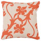 Capa de Almofada Estampada 40x40cm Floral Laranja - Artesanal teares