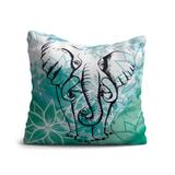 Capa de Almofada Yuzo Avulsa 45x45cm Elefante Fundo Verde
