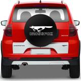 Capa De Estepe Crossfox 05 06 07 08 09 10 11 12 13 14 15 16 17 18 Raposa Preto E Branco Com Cadeado - Splody