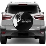 Capa De Estepe Ecosport 2003 A 2018 Eu Pratico Ecosport Preto Cinza E Branco Com Elástico - Flash tapetes