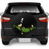 Capa De Estepe Ecosport 2003 A 2018 Macaco Dormindo Preto Verde E Marrom Com Cadeado - Flash tapetes