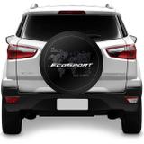 Capa De Estepe Ecosport 2003 A 2018 The Global Car Made In Brazil Preto Branco E Cinza Com Elástico - Flash tapetes