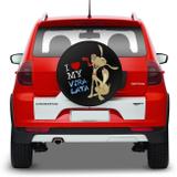 Capa de Estepe Ecosport Crossfox Aircross Spin Activ 03 a 17 I Love My Vira-Lata Com Cadeado - Splody