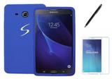 Capa de Silicone Galaxy Tab E - 9.6 Pol modelo: T560/T561 Azul + Pel Vidro e Can Touch - Bd cases