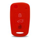 Capa de Silicone Para Chave Original Kia Sportage 2010 a 2018 Hyundai i30 2010 a 2016 Vermelho - Olimpus