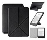 Capa Kindle 10ª geração com iluminação embutida Auto Hibernação Fecho Magnético Origami Preta - Fullmosa