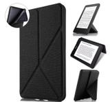 Capa Kindle 10ª Geração WB Auto Hibernação Sensor Magnético Origami Silicone Flexível Estilo Tecido Preta