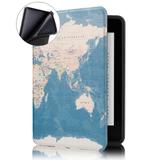 Capa Kindle 10a. Geração WB Ultra Leve - Auto Hibernação Sensor Magnético Silicone Flexível Mapa Mundi