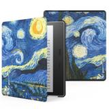 Capa Kindle Oasis 10ª e 9ª Geração WB Auto Liga/Desliga Ultra Leve Sensor Magnético Couro Van Gogh