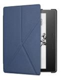 Capa Kindle Oasis 3 - Auto Liga/Desliga - Ultra Leve - Fechamento Magnético - Origami - Azul Marinho - Fullmosa
