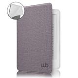Capa Kindle Paperwhite WB Ultra Leve Auto Hibernação Sensor Magnético Silicone Flexível Estilo Tecido Lilás